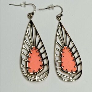 Vintage Kendra Scott Lyra Gold Earrings in Coral